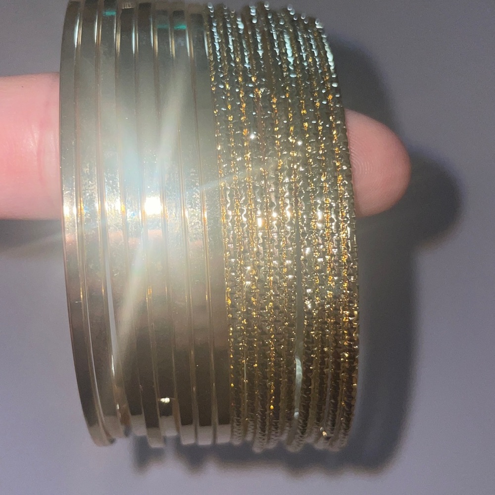Brass Gold Bangle Set - Picture 4 of 5